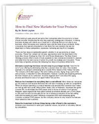 How to Find New Markets for Your Products by Dr. Sarah Layton